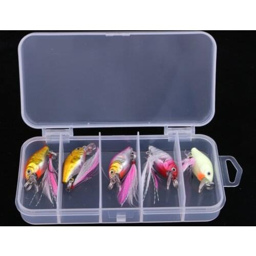 5pcs 3D Eye Minnow VIB Crankbaits Fishing Lure Kit Hard Baits With Box Fishing Lures for Fisherman