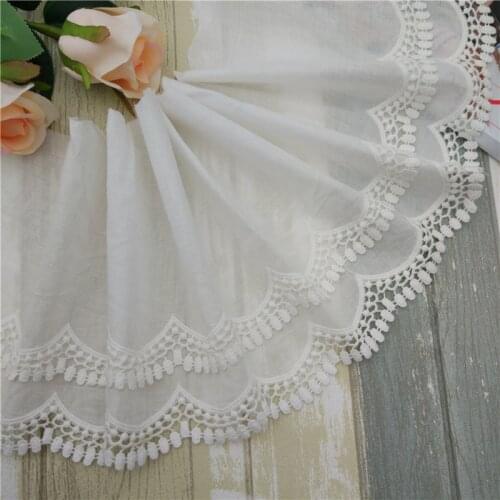 5 Yards/bag New Product Exquisite Pure Cotton Skirt Lengthened Garment Accessories Double Lace Lace 19CM Off White