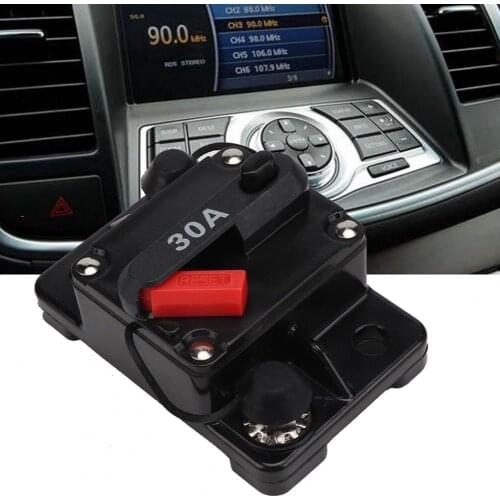 50% Dropshipping!!Circuit Breaker Self-testing Waterproof Black 30A Car Inline Fuse Inverter for Audio