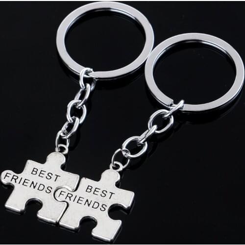 Bespmosp 12Set Love BFF Keyrings Keychain Puzzle Best Friends Pendant Jewelry BFF Friendship Family Gift Charm Jewelry 2PC/Set