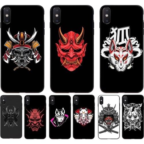 YNDFCNB Japanese samurai oni mask Coque Shell Phone Case for iphone 11 Pro Max X XS MAX 6 6s 7 8 plus 5 5S 5SE XR SE2020