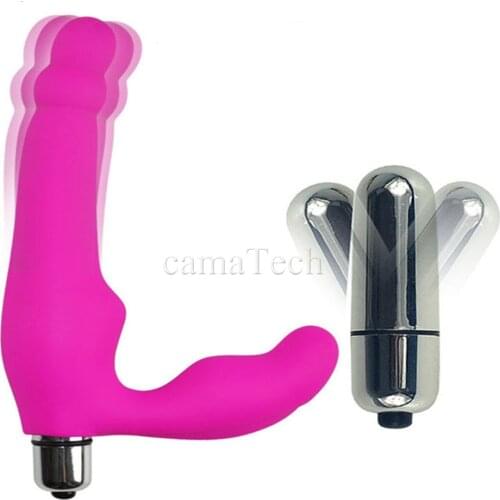 CamaTech Strapless Strap On Dildo Vibrator Prostate Massager Lesbian Strapon Dong Penis Slim Vibrating G-spot Sex Toys For Women