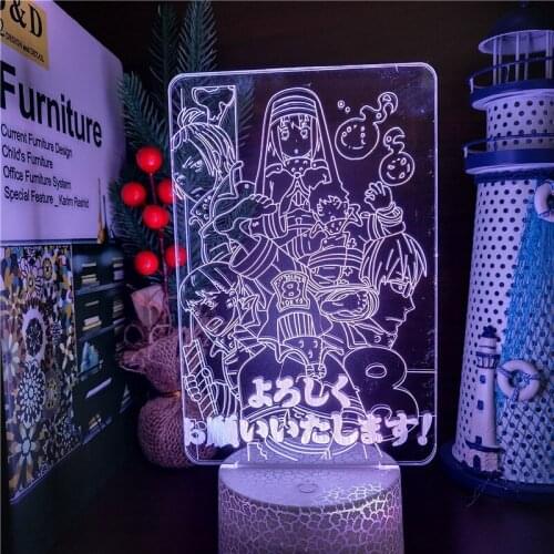 Fire Force Anime Figure Led Night Light Acrylic Colorful 3d Lamp for Bedroom Decor Nightlight RGB USB Table Lamp Manga Gifts