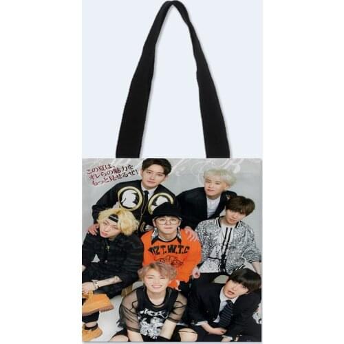 Custom Block B printing shoulder bag canvas tote bag shopping travel bags book handbag custom logo