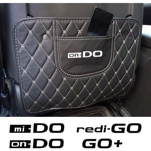 PU leather anti-child kick pad car anti-mud pad with storage bag For Datsun GO I GO+ I mi-DO on-DO redi-GO Go-Cross Stickers