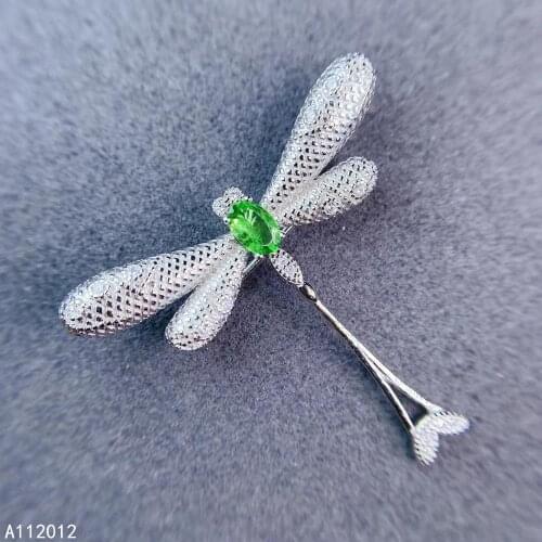 KJJEAXCMY fine jewelry natural Tsavorite 925 sterling silver luxury girl new two wear pendant necklace chain support test