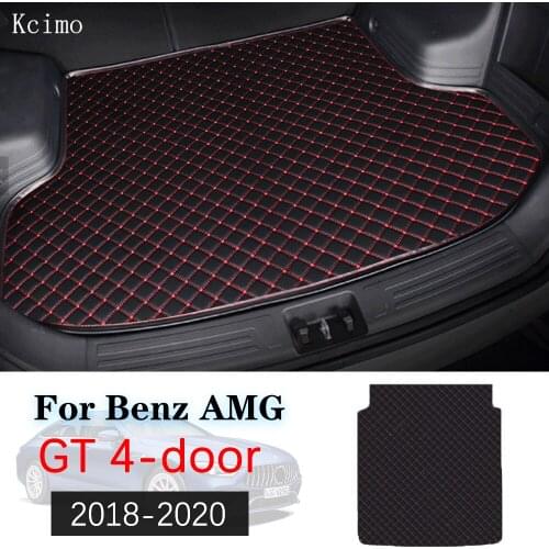 Leather Car Trunk Mat GT 43 53 63 Carpet Tail Cargo Liner For Mercedes AMG GT 2018 2019 2020 Trunk Boot Mat Rear Benz Liners Pad