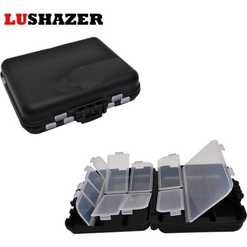 LUSHAZER Double Layer fishing box fishing tackle box fishing accessories box fishing plastic boxs 11.5cm*9cm*3.5cm