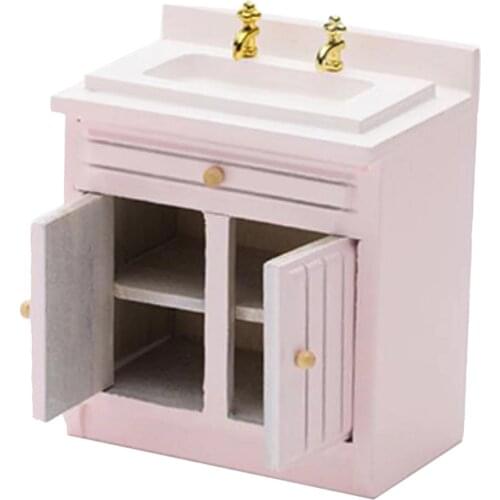 DIY Dollhouse Miniature Furniture Wash Basin Skin for Kitchen Bathroom Accessories 1/12 Scale