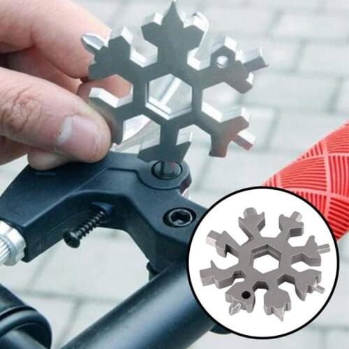 18-in-1 multi-tool Snowflake-Shaped Tool Card Combination Compact Multifunction Screwdriver Stainless Steel Gadget Key Ring