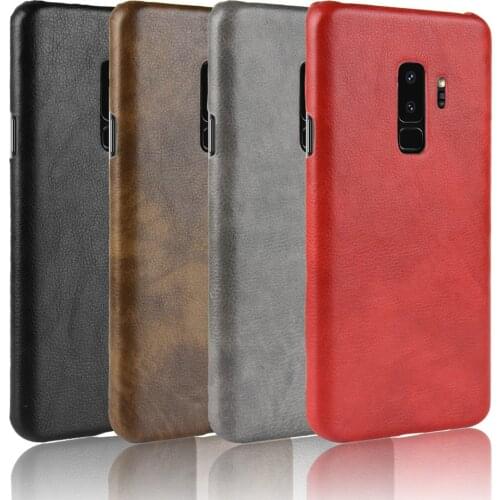 Fashion Litchi Skin PU Leather Hard Back Cover Samsung Galaxy S9 Plus Case For Samsung S9Plus S 9 SamsungS9 Phone Bag