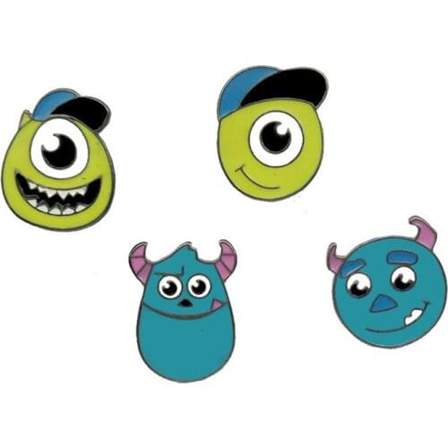 Monsters Inc University Mike Wazowski Brooch Enamel Pin Metal Animal Brooches for Women Birthday Gift Garment Brooch