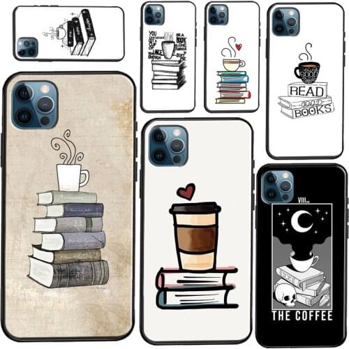 Books And Coffee Soft Case For iPhone XR X XS Max SE 2020 12 Mini 11 Pro Max 7 8 Plus Phone Cover Coque