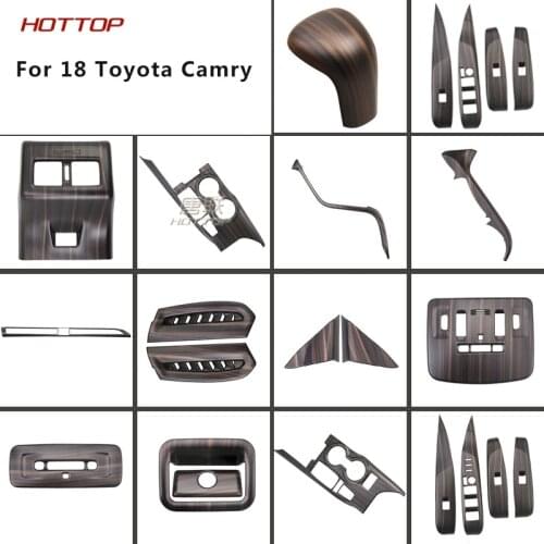 17pcs Steering Wheel Handle Cover For Toyota Camry 2018 2019 Interior Wooden Cover Car SUV Styling Decoration Accessories