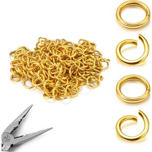 3mm 4mm 5mm 6mm 7mm 8mm Gold Stainless Steel Open Jump Rings Split Rings Connectors For DIY Jewelry Findings Making Supplies