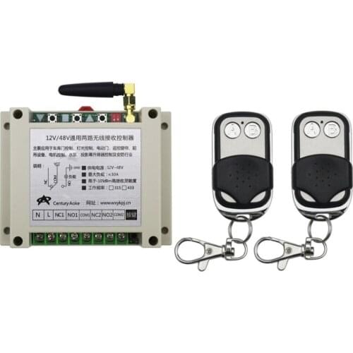 New DC12-48V 2CH RF Wireless Remote Control Switch System library door control 2pc (JRL-10) transmitter 1 receiver Learning code