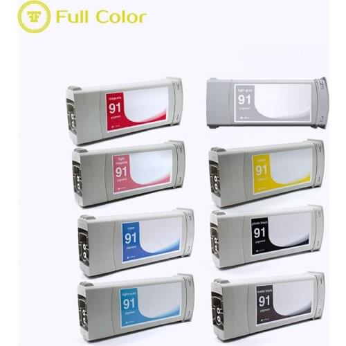 FULLCOLOR 91 ink cartridge 8 color set compatible for hp DesignJet Z6100 DesignJet Z6100PS printer