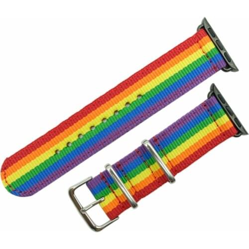 Rainbow Nylon Watchband 38mm 40mm 42mm 44mm for Apple Watch Series 3/2/1 Bracelet Watch Strap for iwatch 4 5 Band