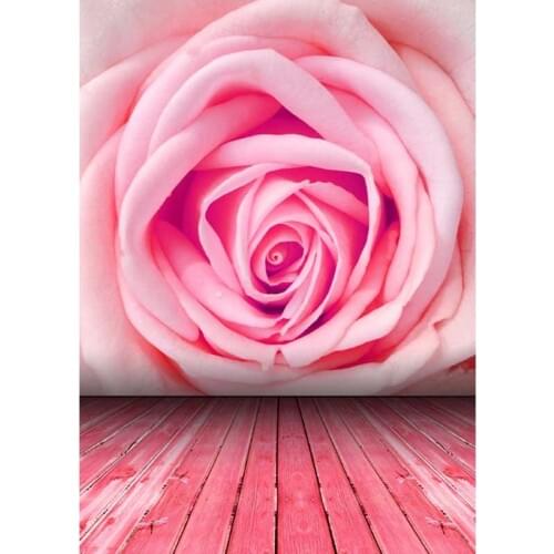 Pink Wooden Floor Photography Backdrops Flower Backgrounds for Studio Wedding Photos Baby Shower Portrait Photo Shoot Photophone