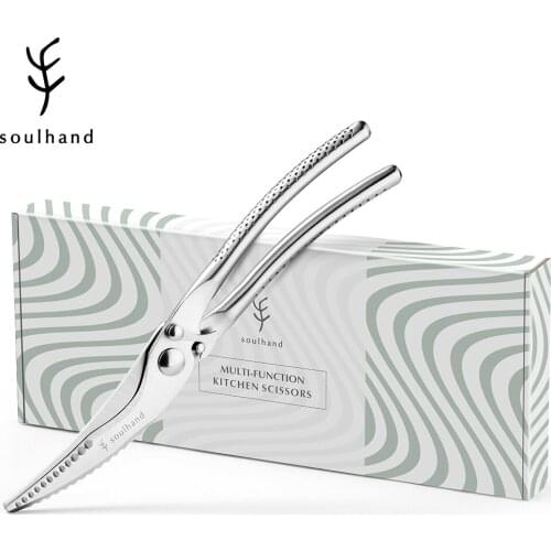 SOULHAND Kitchen Scissors 5Cr15MOV Shear Scissors Stainless Steel Cut Turkey Bone Chicken Poultry Fish Meat Vegetables