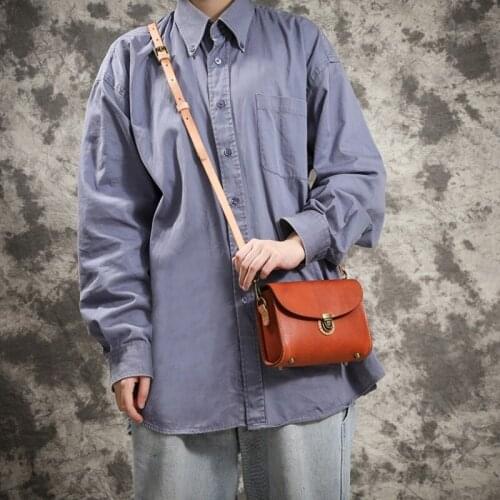 Leather For Handbag Genuine Women Retro Satchels Small Bags Casual Single Crossbody Bag Female Casual Versatile Solid Handbags