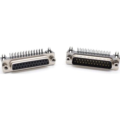 DR25 DB25 D-SUB Angle Angled 25 Pin Female Male PCB Mount Socket Connector
