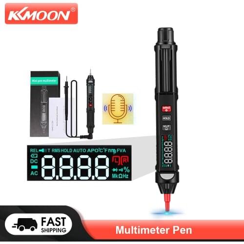 KKMOOM KKM100-ENG Intelligent Multimeter Pen Digital Meter DC AC Voltage Line Test Non Contact Sensor Voice Broadcast Function