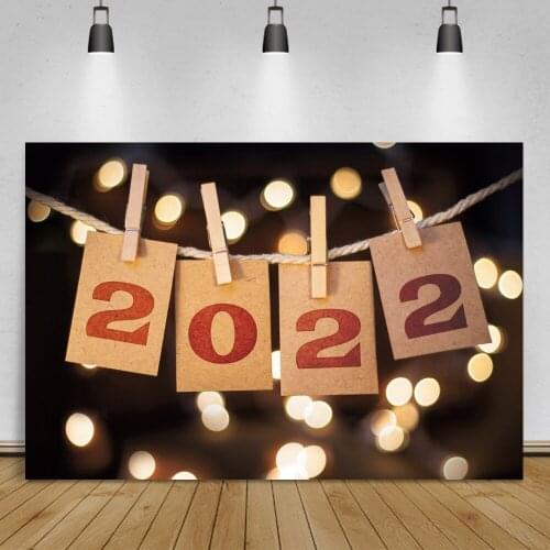 Vinyl Background For Photography Happy New Year 2022 Cards Greeting Clamp Polka Dots Poster Banner Photocall Photo Backrdops