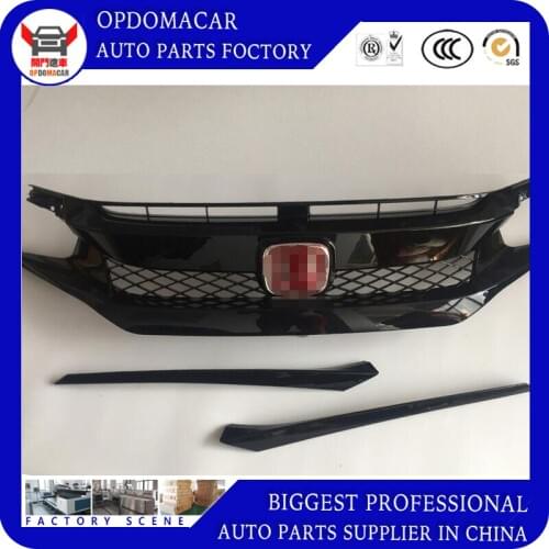 High quality ABS modify Honeycomb car front grille racing grills grill for Civic 2016 2017 2018 16 17 18