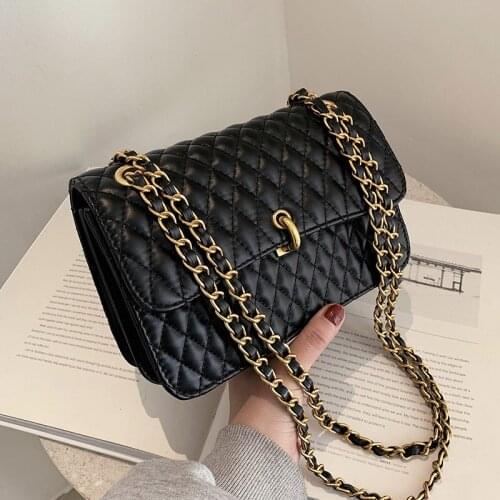 Lingge PU Leather Small Crossbody Bag 2021 Fashion New High Quality Lady Travel Luxury Chain Shoulder Handbag And Purses