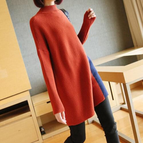 Fall Winter Fashion Hit Color Long Sleeve Turtleneck Sweater Women Korean Style Loose Big Size Knit Pullover New Knitwear Female