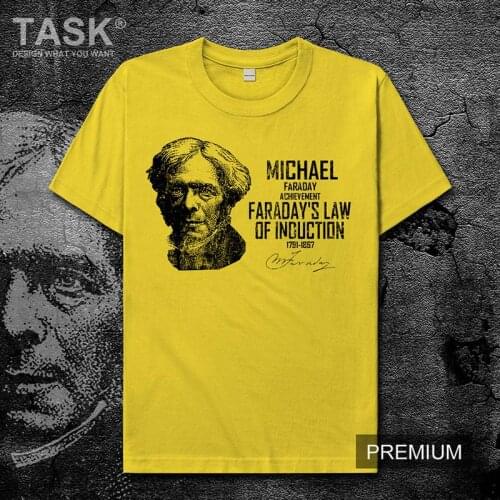 Celebrity Michael Faraday United Kingdom physicist chemist Electromagnetism Disc generator electric motor clothes t shirt 01
