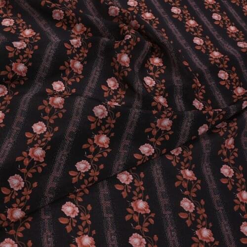 1 Meter Retro Flower Wide 100% Mulberry Crepe De Chine Silk Fashion Fabric