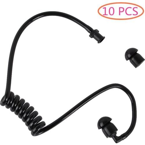 10pcs/lot black detachable air tube with earphones for motorola radio earpiece earpiece replacement black detachable air tube