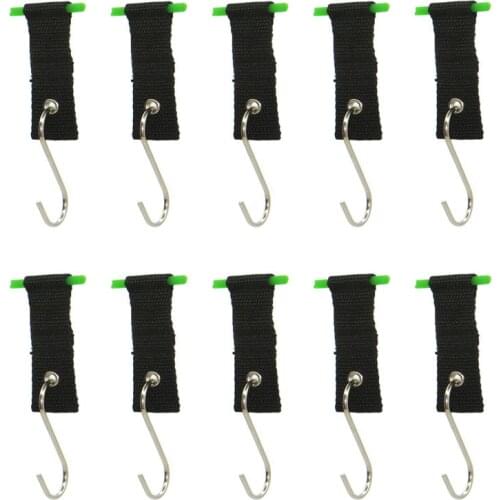 10Pk RV Black Party Light Holder Motorhome Fabric Party Light Holder Hooks Awning RV Camper Trailer Durable
