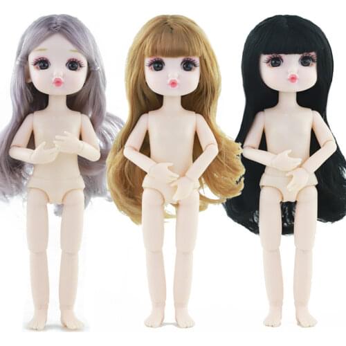 16cm Cute Nude Doll 13 Joints White Skin Body Ob16/19 Baby Doll 1/6 Bjd Fashion Children Diy Dress Up Toy Not Include Clothes