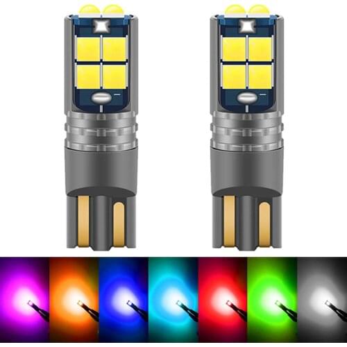 2x T10 LED Canbus 194 168 W5W Auto Lamp for Car Parking Light Clearance Dome Reading Interior Trunk Lamp 6000K White Red Orange