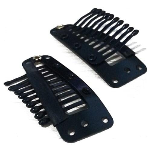 80pcs/ Lot Elastic Hair Clips 10 Teeth Metal Snap Wig Clips for Hair Extensions, Hair Extension Tool Color Black, Free Shipping