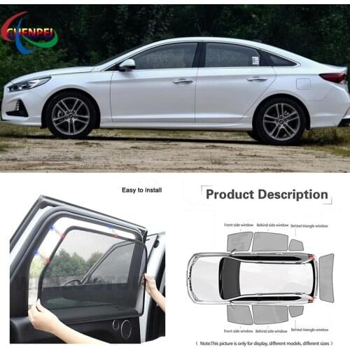 For Hyundai Sonata 9th Car Full Side Windows Magnetic Sun Shade UV Protection Ray Blocking Mesh Visor Car Decoration Accessories