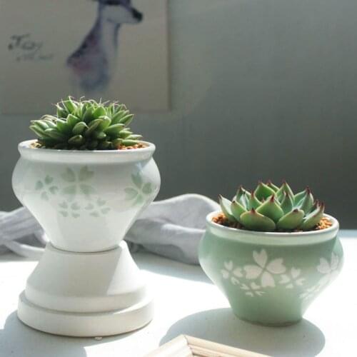 Lucky Clover Flower Pots Home Gardending Decoration Planter Bonsai Desktop Display Pot Succulent Flowerpots Ornament Container