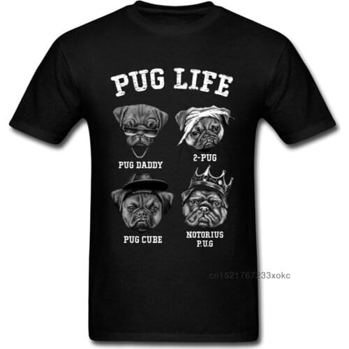 Really Funny Pug Life 2018 Men T Shirt Daddy 2-pug Notorious Cube Family T-shirt Funny Animals Printed Hipster Clothing