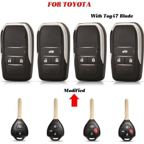 Jingyuqin 2/3/4 Buttons Modified Remote Car Key Shell Fob For Toyota Camry Avalon Corolla Matrix RAV4 Venza With TOY47 Blade