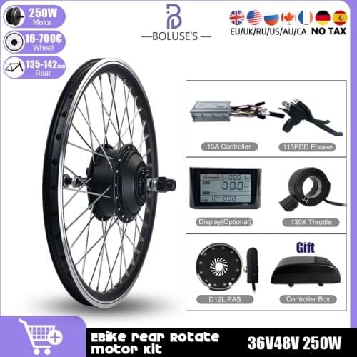 Ebike Conversion Kit 36V 48V 250W Rear Rotate hub motor wheel dropout 135-142mm For Electric Bicycle Bike Conversion Kit