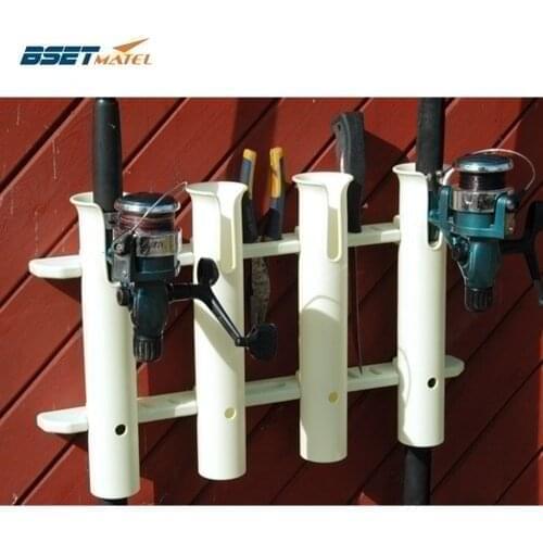 Boat Marine Yacht Kayak Vertical 4 Tube Fishing Rod Holder Organiser Pole Tube Mount Bracket Socket Rack Lure Pliers Storage