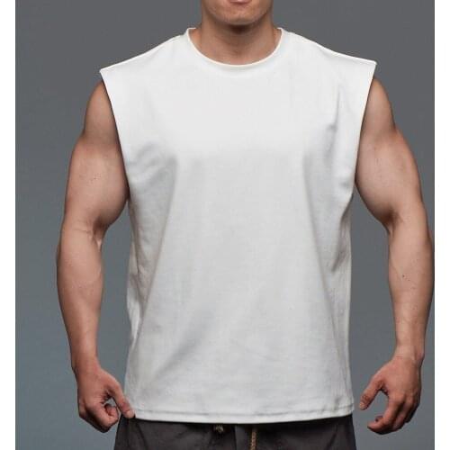 Tank Tops Men 100% Cotton Solid Vest Male Breathable Sleeveless Tops Bodybuilding Singlet Casual Loose Undershirt Mens Gift