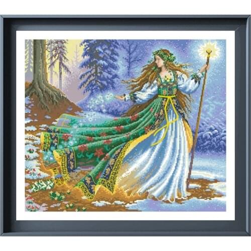Woodland Enchantress cross stitch kit Dreampattern 18ct 14ct 11ct unprint canvas embroidery DIY needlework wall decor