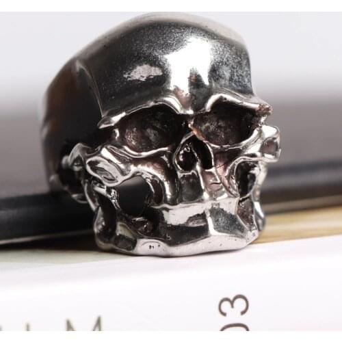 New Men Rings Rock Punk Style Skull Ring Stainless Steel Skeleton Rings For Men Halloween Party Gift Jewelry