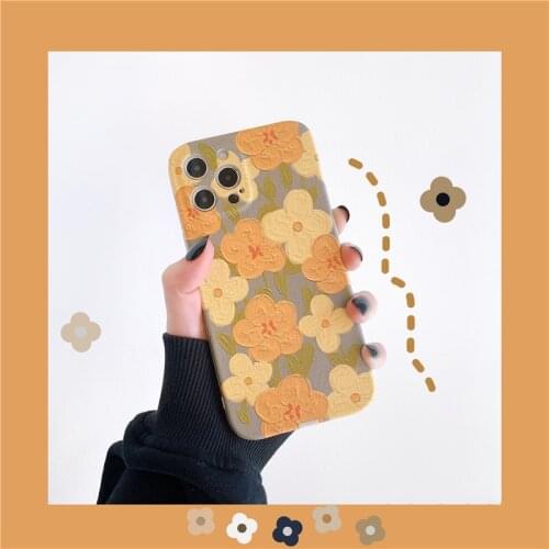 Luxury Flower Phone Case For iPhone 11 12 Pro Max Mini XR X XS Max 78 SE2020 Cute Fashion Phone Cover Accessories