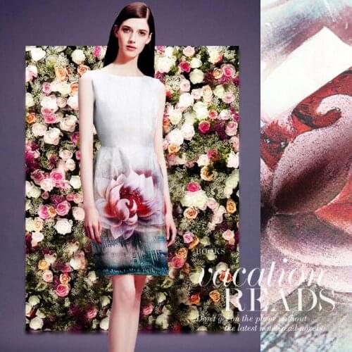 Printed Silk Linen Fabric 14 momme 140cm Width Natural Silk Linen Clothing For Women Summer Dress