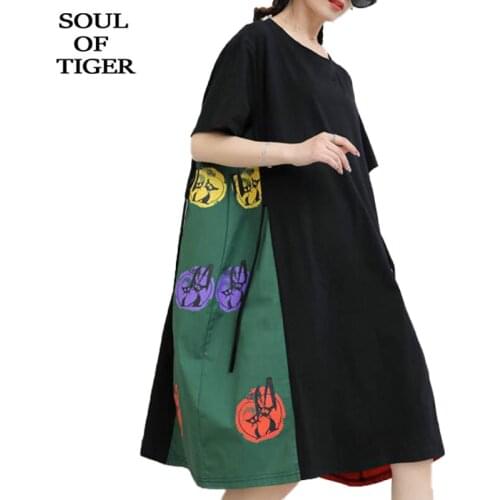 SOUL OF TIGER Plus Size Summer Dresses